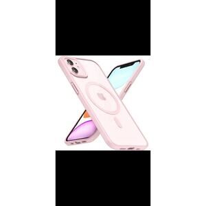 iPhone 15 14 13 Case Magsafe Compatible Shockproof Light Pink FNTCASE Matte